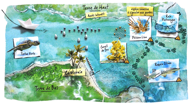 Carte lagon de Petite Terre Carte lagon de Petite Terre